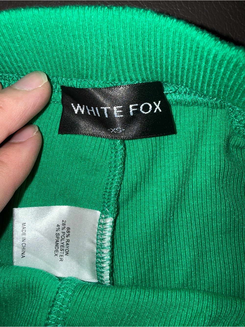 Women’s White Fox‎ Boutique High rise Green Ribbed Athletic Bike Shorts size XS - Picture 2 of 5